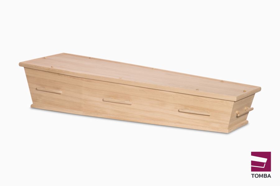 Massief eiken geschuurde grafkist